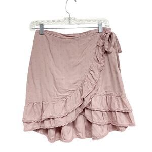Sim & Sam Womens Size S Pink Ruffle Wrap Skirt